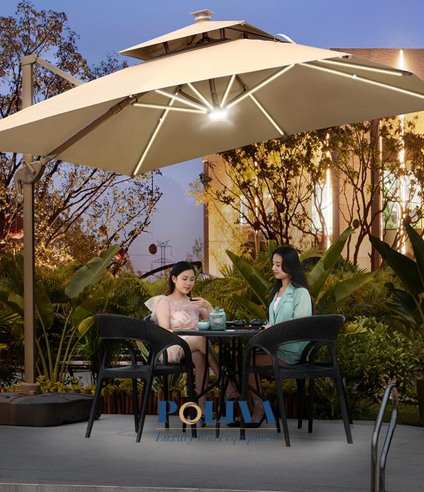 Hình ảnh Ô dù ngoài trời màu nào đẹp? Bí quyết chọn màu ô dù phù hợp không gian