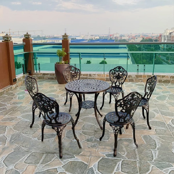 Hình ảnh Tổng hợp các mẫu bàn ghế nhôm đúc đẹp, sang, cao cấp, hot nhất